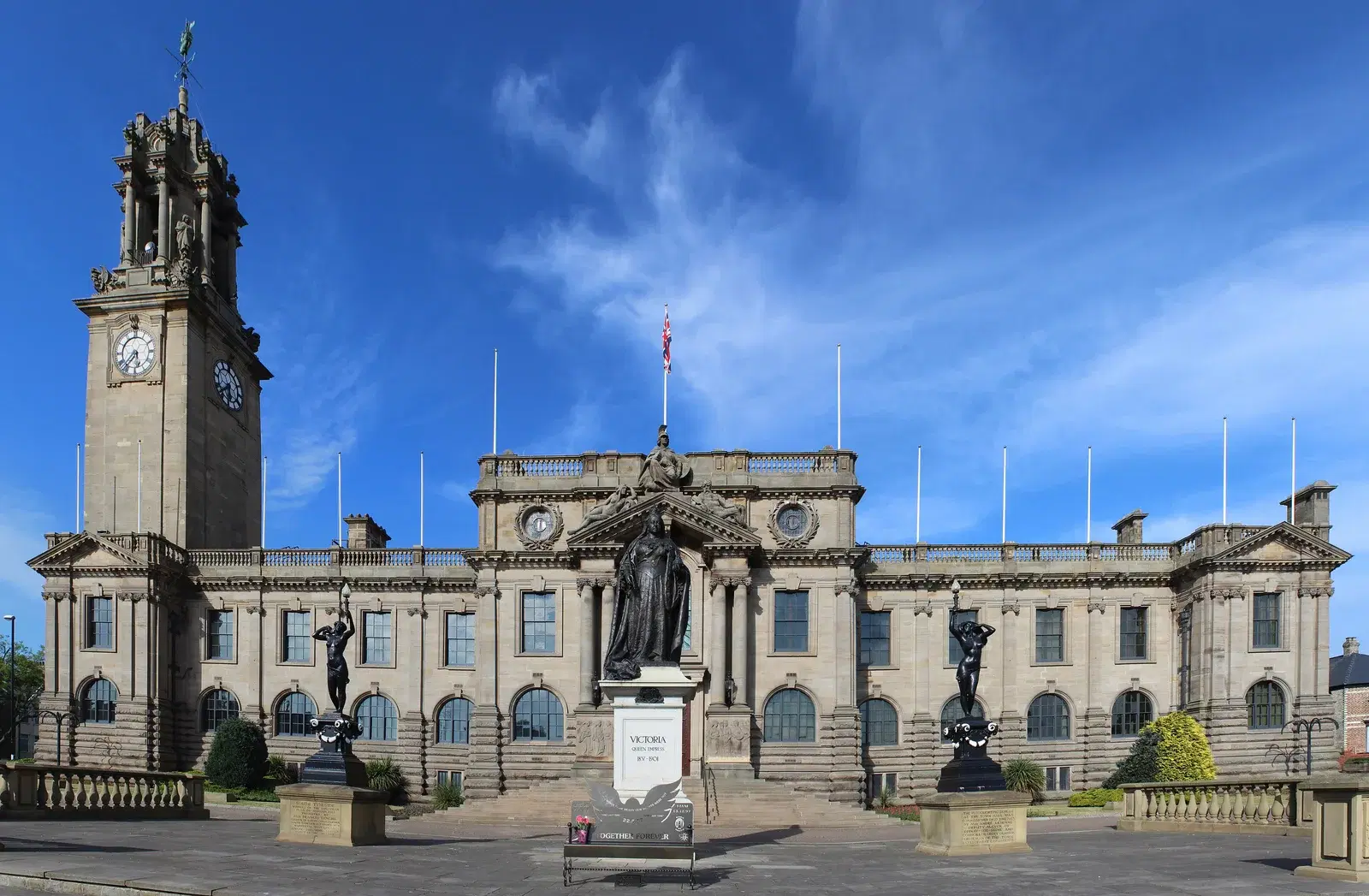 South Shields Town Hall Lit Blue for Kinship Care Week